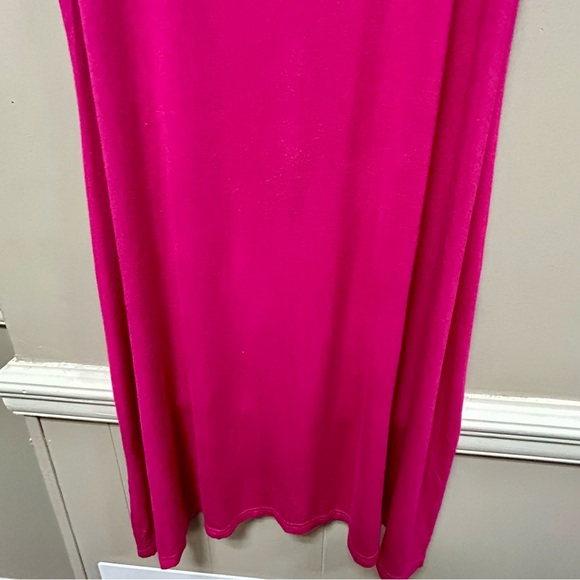 Ocean Blue Sz L Fuchsia Pink Tank Dress 👗 Midi GUC - Picture 5 of 5